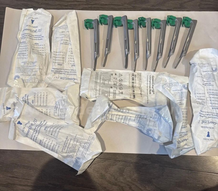 16x LOT Greenline D Mil 2Laryngoscope Blade, Fiber Optic Intubation shipping only