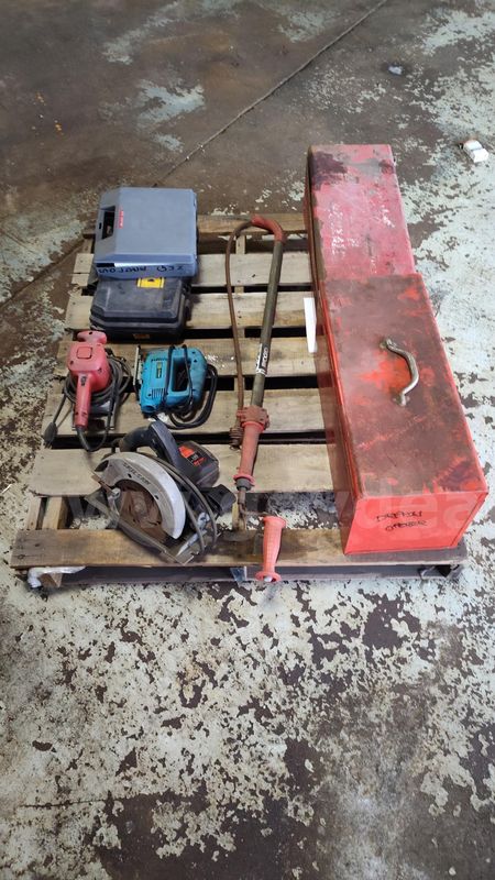 Skid of Assorted Tools Dewalt tools, Milwaukee tools 8 in total