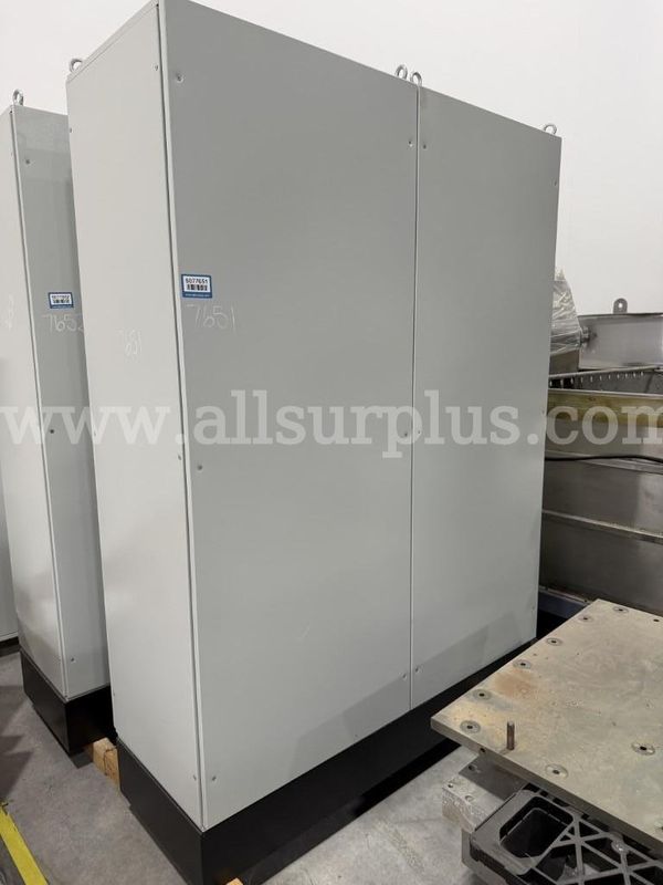 MCC Cabinet Distribution Panel and Contents, Dry Type Transformer, Bus, Relays, and Circuit Breakers, AC Unit, Qty 1
