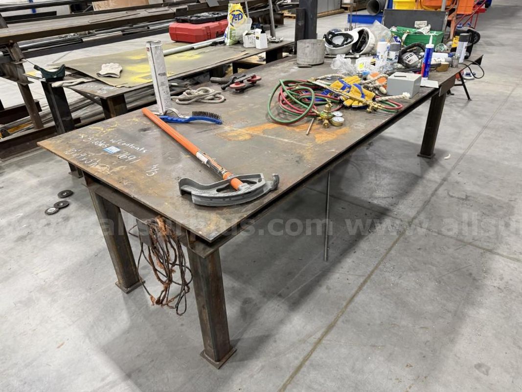 Welding and Shop Tables, Steel, and Contents, Qty 3 Tables