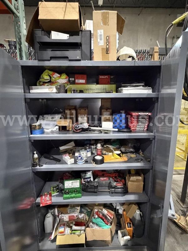 Shop Tools, Supplies, and Misc MRO, Qty 1 Cabinet and Contents