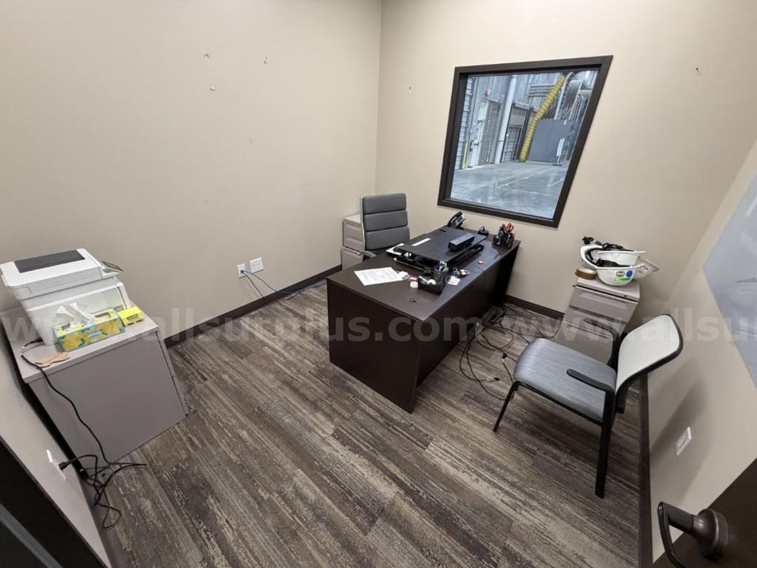Office Furniture, Chairs, Desk, File Cabinets, Printer, and Office Equipment, 1 Lot