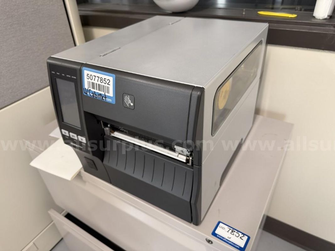 Label Printer, Wide Thermal Transfer, Zebra ZT421, and File Cabinet with Contents, Qty 2 Pcs