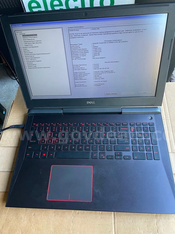 Dell G5 5597 15” laptop i5-8300H 2.30GHz 16GB no SSD NVIDIA 1050Ti