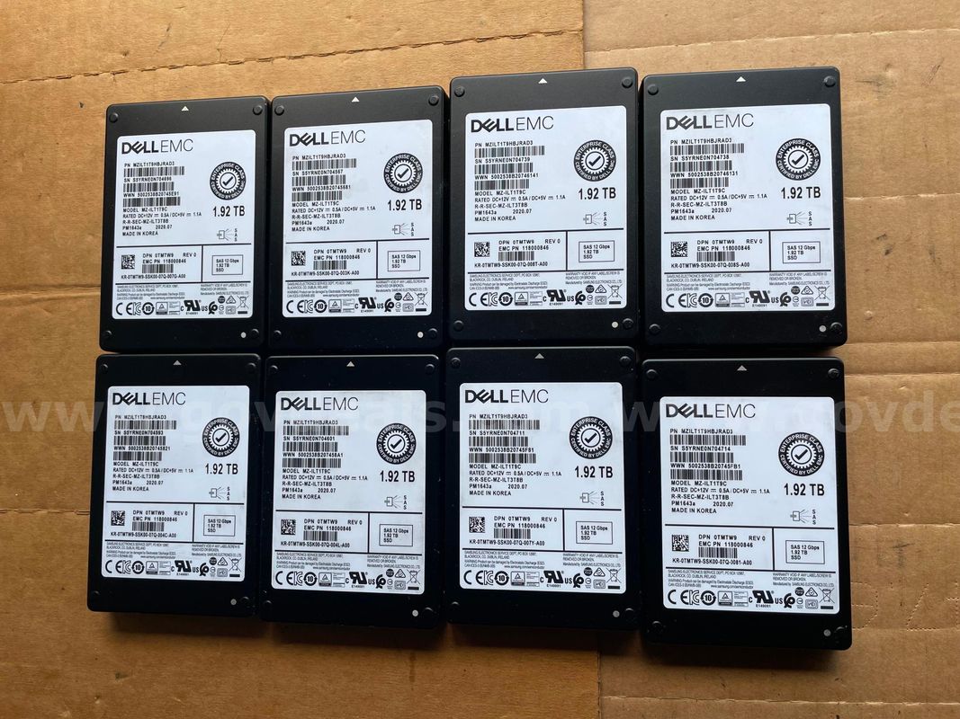 Lot of 8 Server Solid State Drives TMTW9 Dell EMC MZ-ILT1T9C 1.92TB SAS 2.5”
