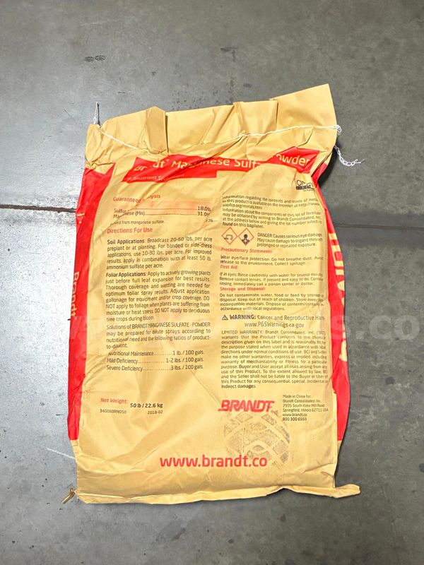 BRANDT Manganese Sulfate - Powder Micronutrient Fertilizer