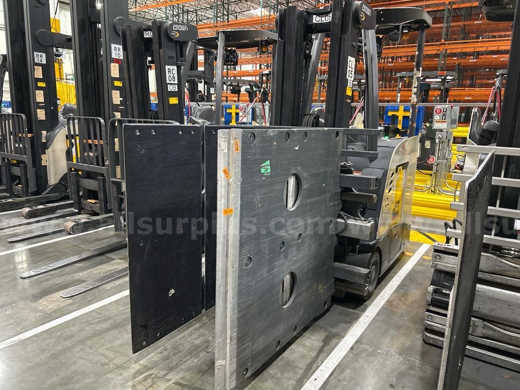 Crown RC 5500 Series Stand-Up Electric Forklift with Carton Clamp