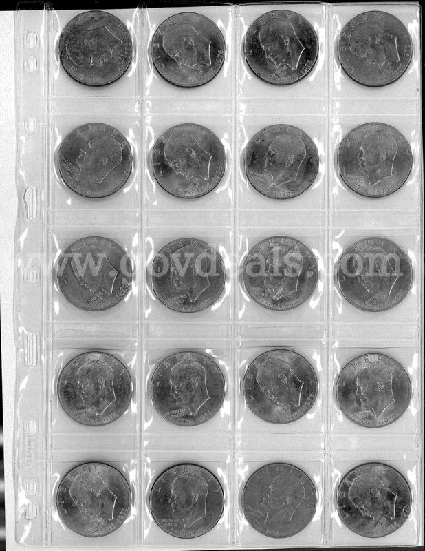Lot of 20 Bicentennial Eisenhower Ike Dollars 1776–1976 Circulated Coin Collection
