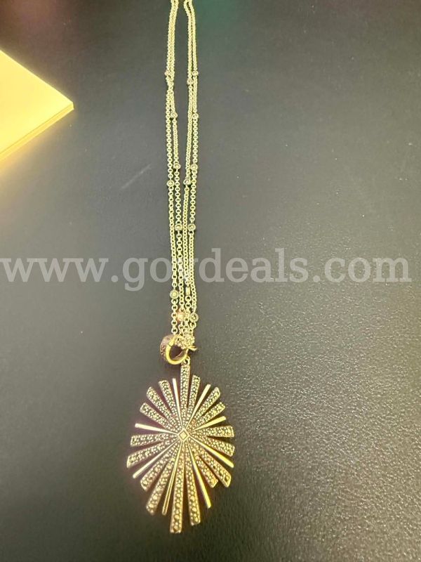 925 Sterling Silver Marcasite Sunburst Brooch Pendant Multi-Strand Necklace Thailand