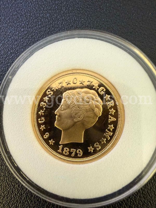 1879 Stella Four Dollar Piece Flowing Hair replica - Uncirculated