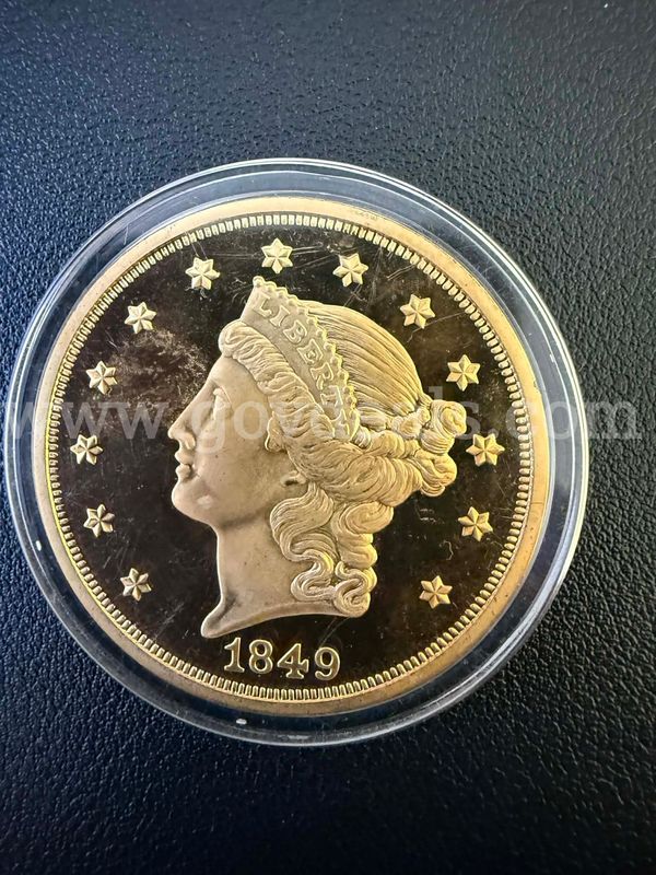 1849 American Mint Commemorative $20 Liberty Head Tribute Proof 24k Gold-Plated Coin
