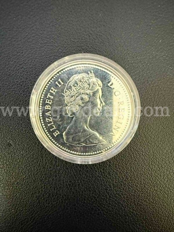 1976 CANADA UK Queen Elizabeth II LIBRARY Old VINTAGE Silver Dollar Coin 100th Anniversary of the Ottawa Parl. Library