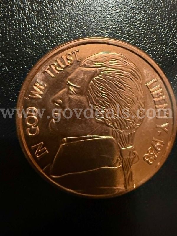 FOR SALE: 1938 Jefferson Nickel Tribute 1 oz Pure Copper Round