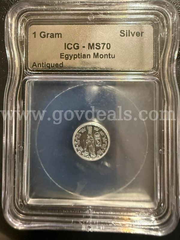 Egyptian Montu 1-Gram .999 Fine-Silver Round—Icg Ms70
