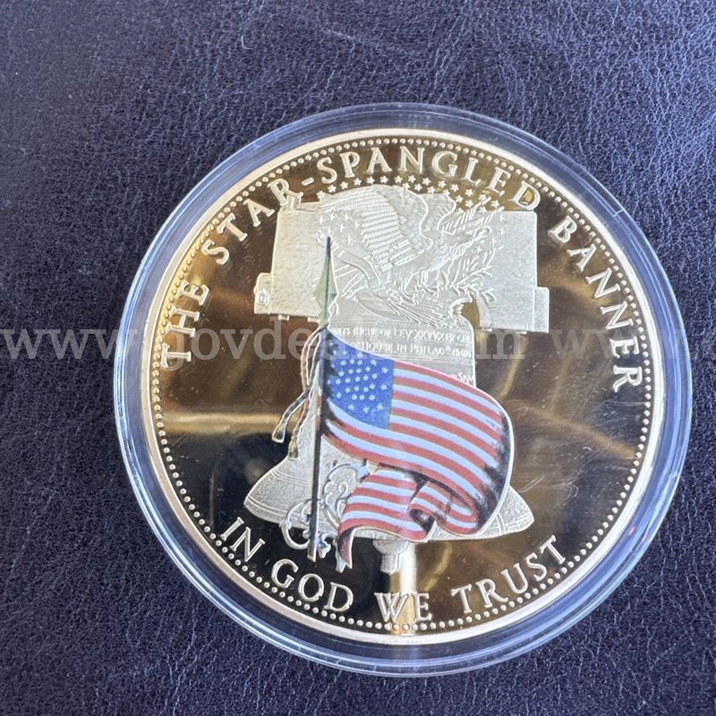 AMERICAN MINT ~ THE STAR BANGLED BANNER ~ 24K GOLD LAYERED MEDAL-colored