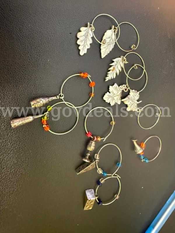 11 RETRO HANDMADE WINE-GLASS CHARMS — ASSORTED DESIGNS — FREE SHIPPING
