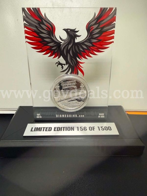 MAGA Donald Trump Alligator Alcatraz 2 Oz .999 Silver Round in beautiful Presentation Case with Stand#156/1500 NIB