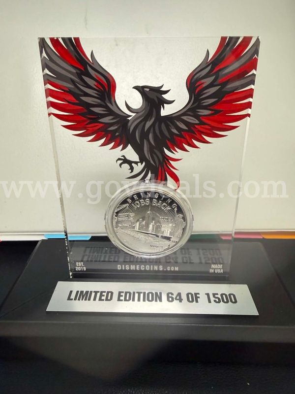 Trump MAGA Bringing Jobs Back 2 Oz .999 Silver Round with beautiful case and stand #64/1500 NIB