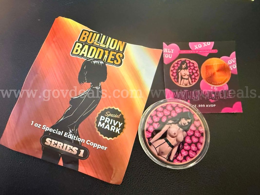 FOR SALE: Bullion Baddies "Sweet Seduction" Series – Mortuary Michelle 1 oz Copper Round (Naughty Variant) FREE SHIP!