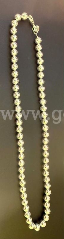 925 Sterling Silver Polished Ball Bead Necklace 20” New