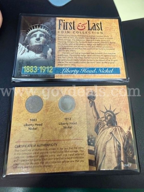 1883 & 1912 Liberty Head V Nickel First and Last 2-Coin Collection-FREE SHIPPING!
