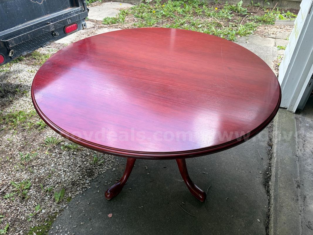 48" Round Cherry Color Wood Table