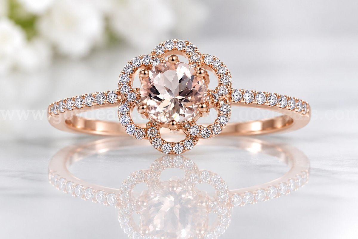 Gorgeous Designer 14KT Rose Gold Ladies .41 CT Morganite And 35 Genuine Diamonds Ring! Appraisal $2290!