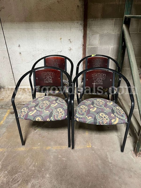 4 Purple Chairs with TCU Horned Frog Logo