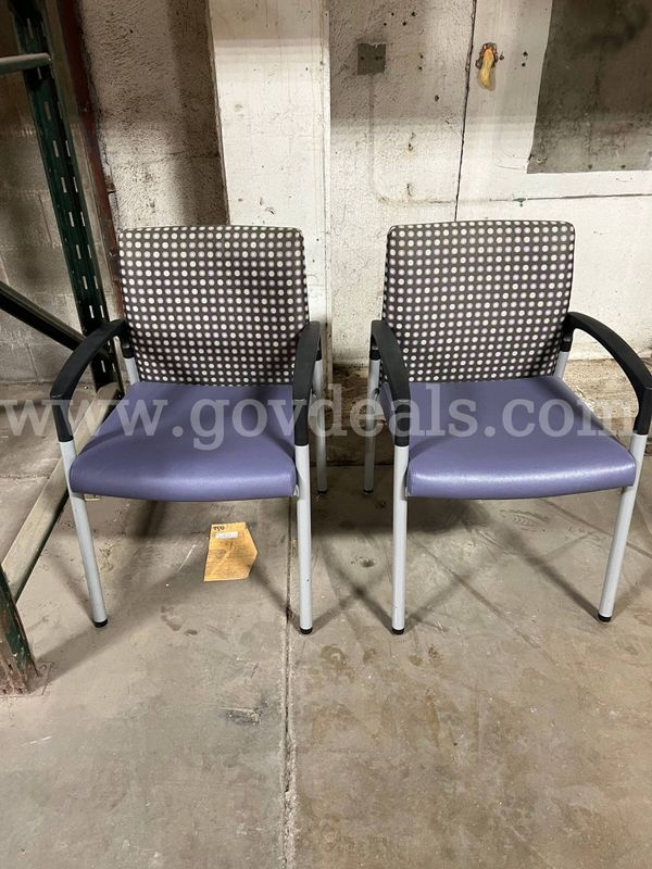 2 Purple and Polka Dot Chairs