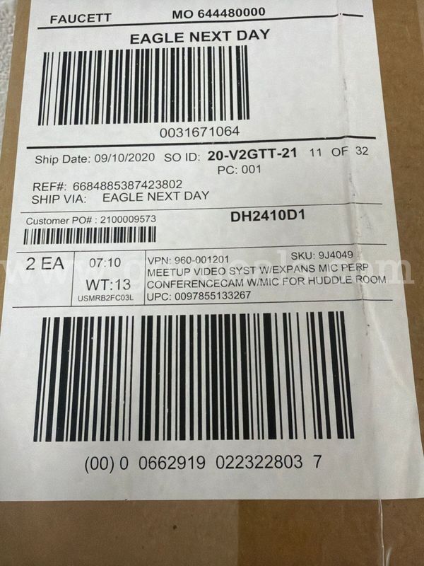 Lot of (8) Logitech Meetup + Expansion Mic V-R0007 Webcam