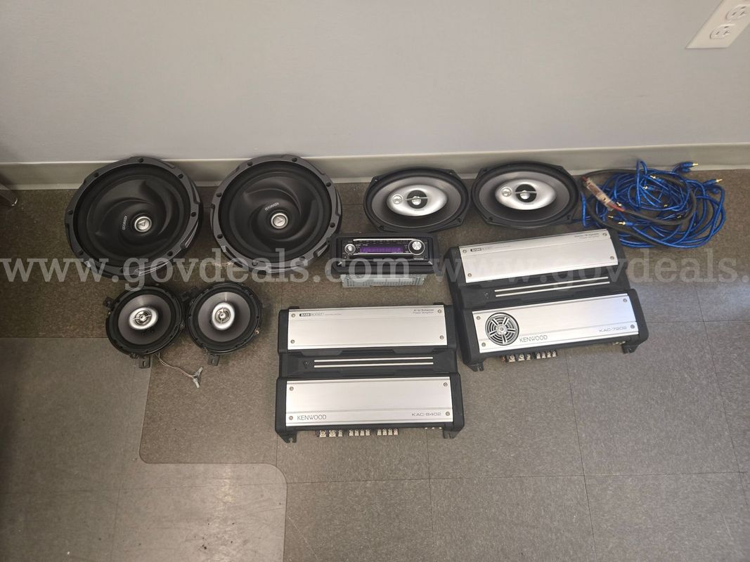 Kenwood KDC-MP2032 Radio & CD player, KAC7202 Amp, KAC 8402 Amp,2 KFC-W2510 subs, 2 KFC-6960ie & 2 KFC-1680ie speakers