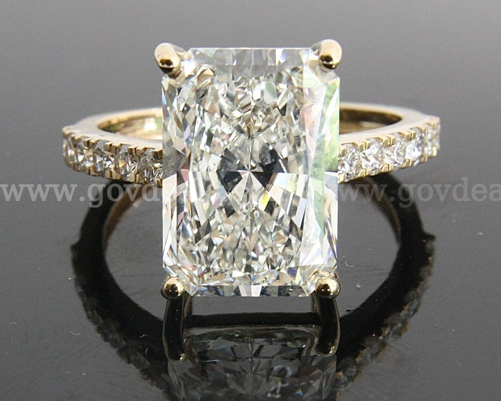 14K Gold 5.25 CTW Diamond Pave Ring IGI Certified
