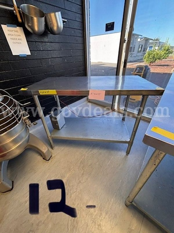 Commercial Stainless Steel Work Table with Undershelf – 4' x 2' x 35"