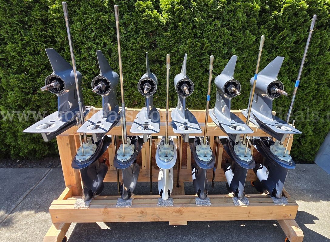 7 BRAND-NEW Yamaha V6 Lower units (mixed shafts L/R/U) PLUS 5 factory cores & massive bulk OEM extensions and parts