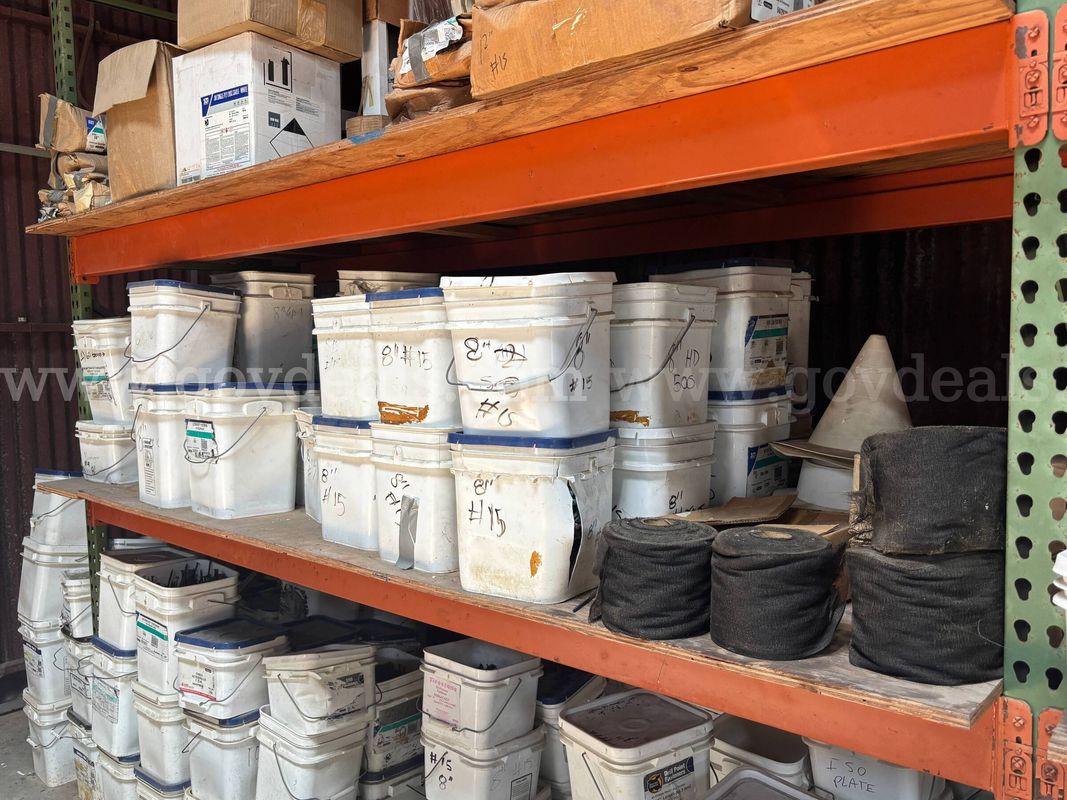 Approx 60 buckets of 8" roofing fasteners open and unopen boxes (unused)