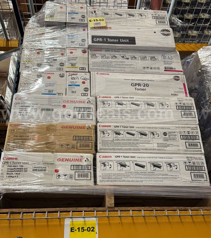 Mixed lot of New Genuine OEM Canon Toners and Drum Cartrdiges-65 Units