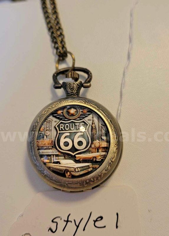 Route 66 Pocket Watch W/Chaine to Ship (1 of 6)