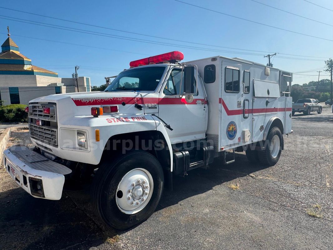 1993 Ford F800 Type 3 Fire Truck – Cummins 8.3L Diesel – Darley Fire Pump – Fully Serviced
