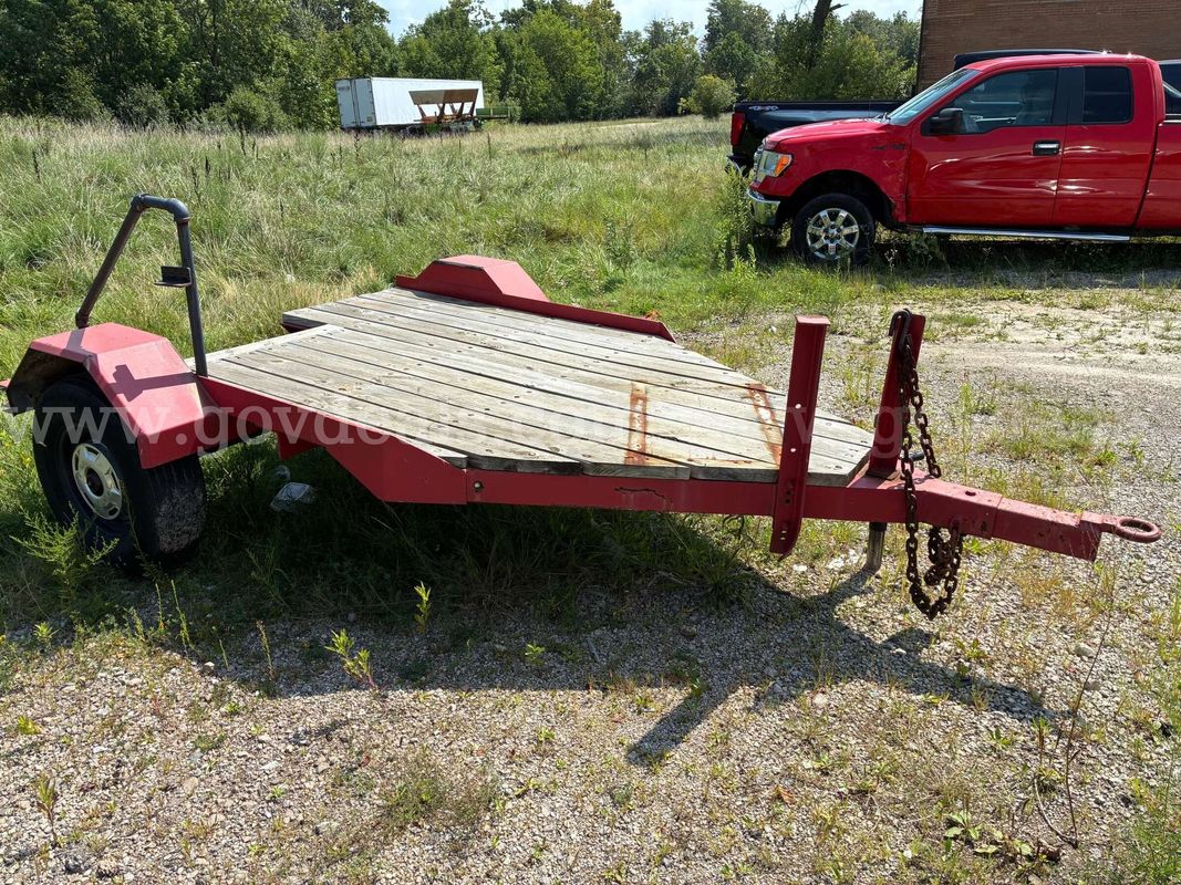 Single Axel Open Utility / Equipment Steel Trailer with Wood Floor Heavy Duty