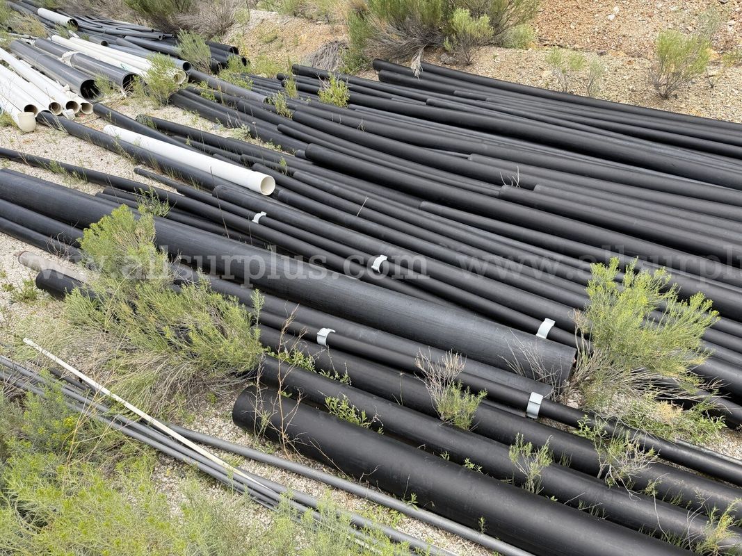 HDPE Pipe Pull Heads, Fittings, Qty 6 Pcs and 1 Crate, HDPE and PVC, 1in-14in Dia, Various Lengths 1 lot