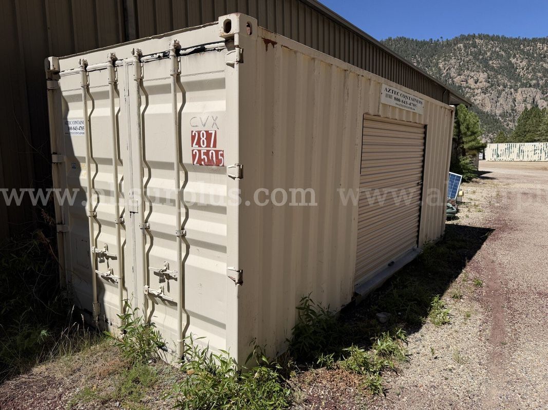 Shipping Container 20ft x 8.5ft x 8ft, Side Roll Up Door, With Contents, Qty 1