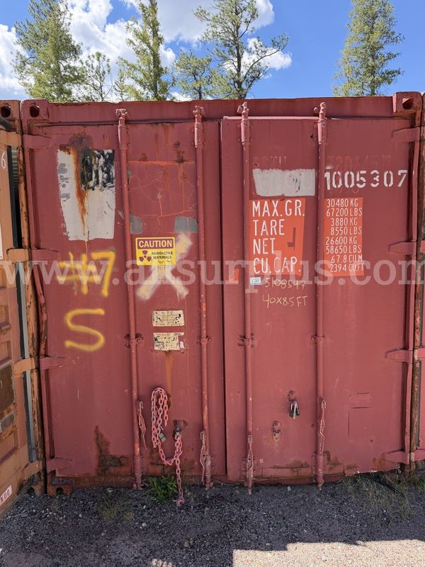 Shipping Container 40ft x 8.5ft x 8ft, With Contents, Qty 1.
