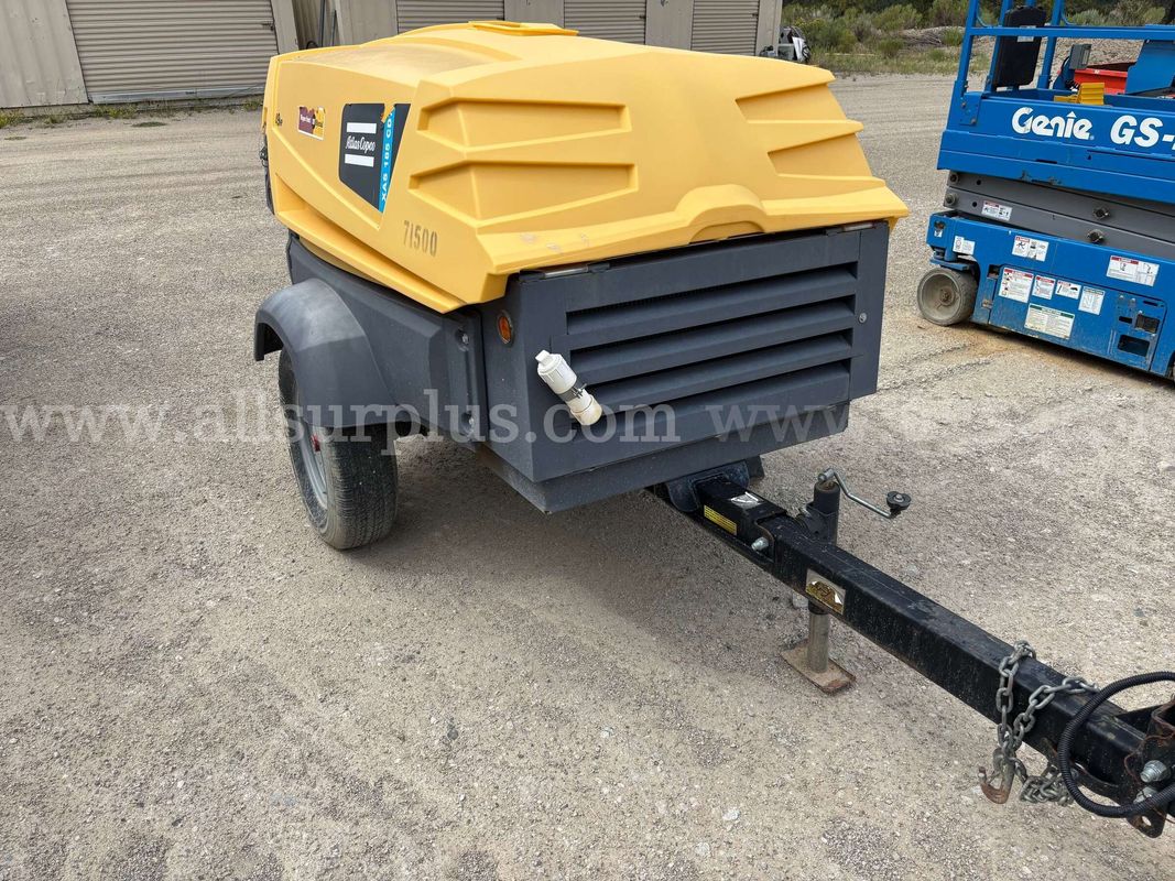 Atlas Copco XAS 185 CD7 185 CFM Towable Diesel Air Compressor, CAT 49 HP
