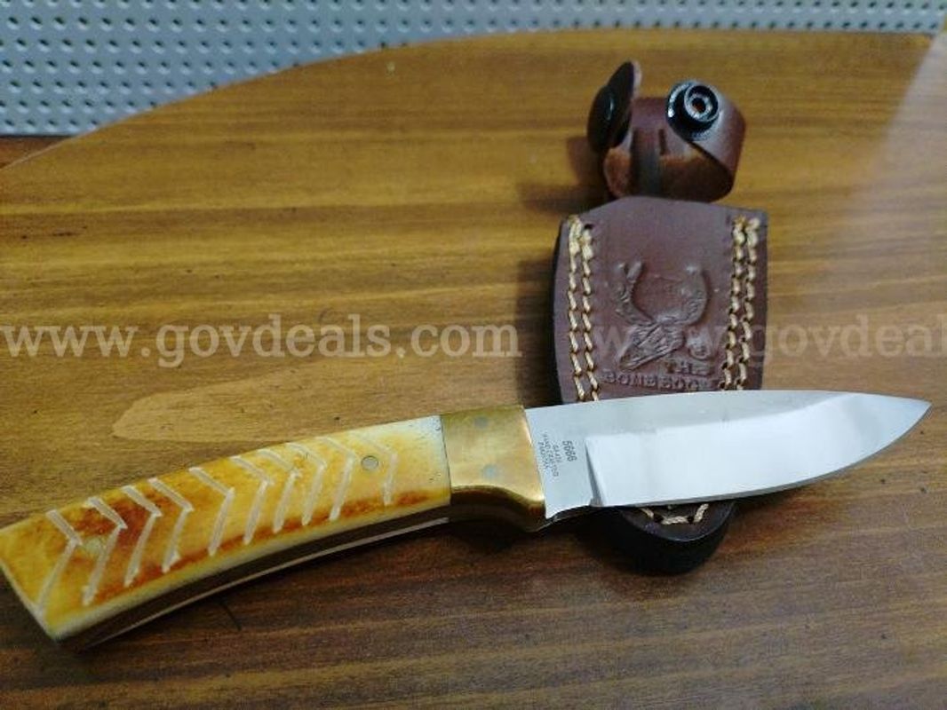 Bone Edge Straight Blade Knife W/ Sheath