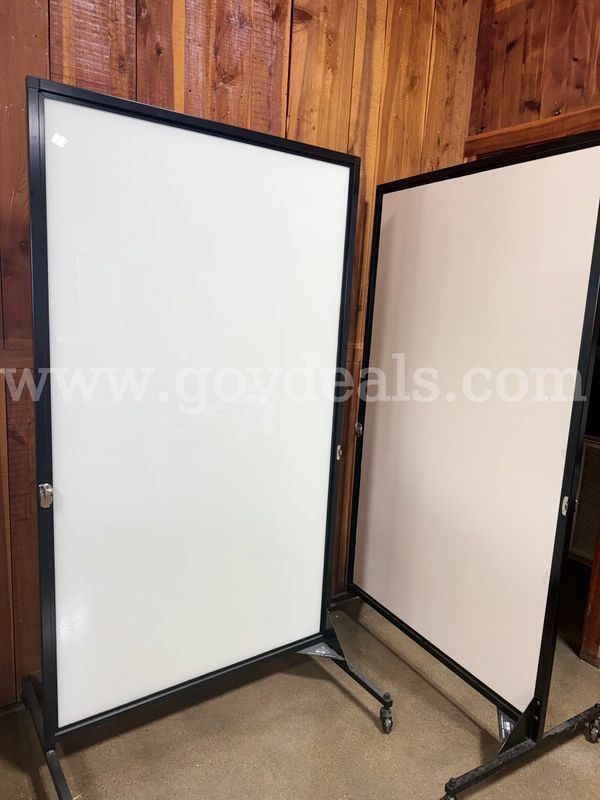 SCREENFLEX Room Portable Divider: White Board Panels 6 Ft H 3Ft W