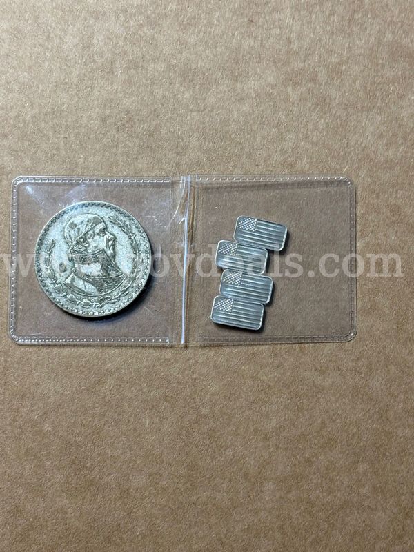 1962 un peso Mexico and 4 .999 one gram bars