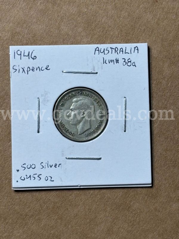 1946 sixpence (Australia) silver