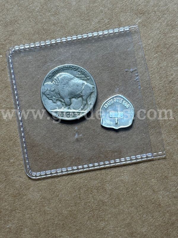 1937 buffalo nickel & 1gram .999 silver