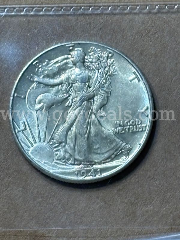 1941 silver walking Liberty Half Dollar