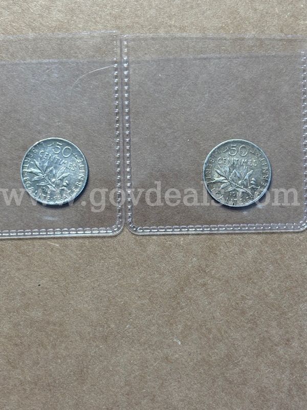 1916 & 1918 French silver